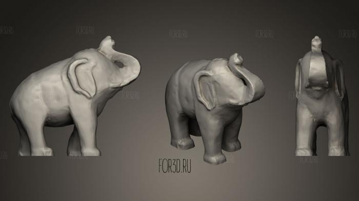 Elephant Statue stl model for CNC